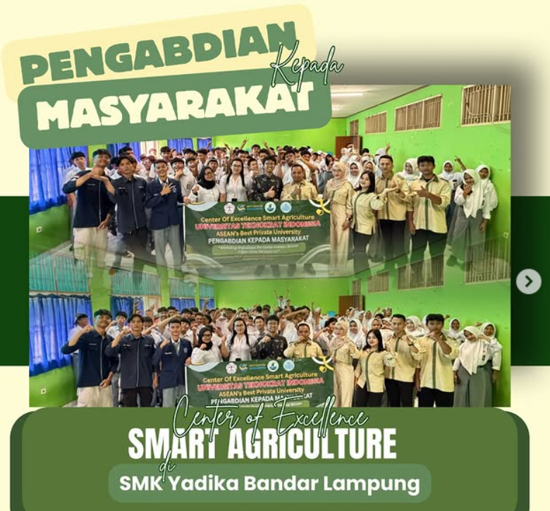 The Center of Excellence (CoE) for Smart Agriculture at Teknokrat Indonesia University carried out community service activities at Yadika Vocational School, Bandar Lampung.