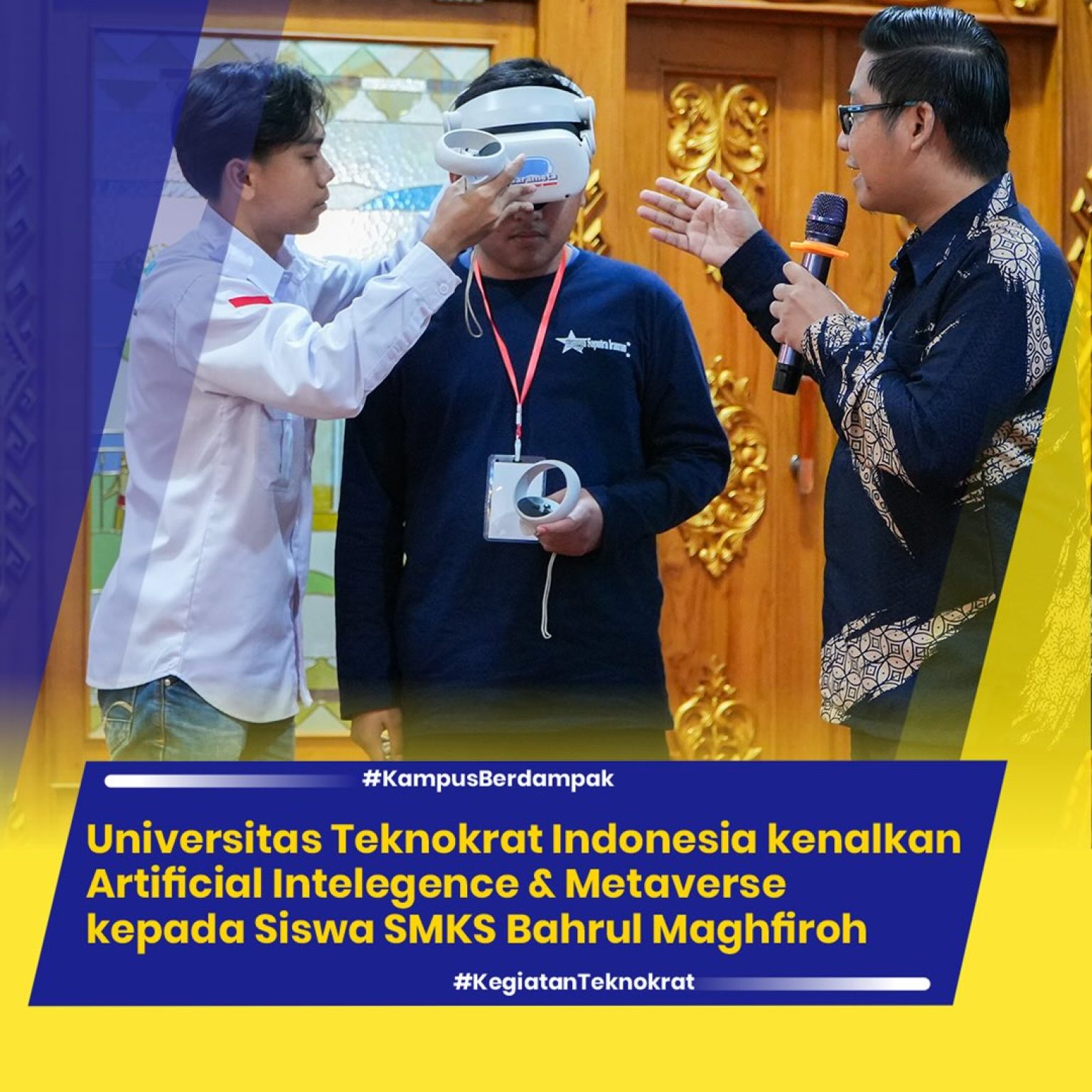 Universitas Teknokrat Indonesia introduces Artificial Intelligence and the Metaverse to students at SMKS Bahrul Maghfiroh.
